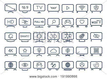 Smart Tv Icons Set, Vector & Photo (Free Trial) | Bigstock