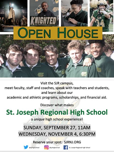 PTO Informer: Saint Joseph Regional High School Open House