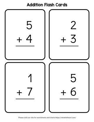 Free Addition Flash Cards - Printable Math Facts 0-12 Flashcard - Your Home Teacher