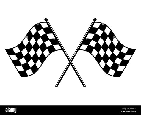 Checkered flags. Black and white race flag. Finish or start rippled ...