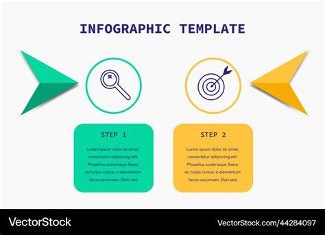 2 steps infographic flat infographics template Vector Image