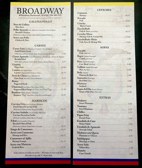 Menu at Broadway Deli restaurant, Hackensack