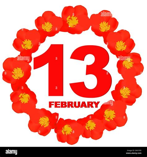 February 13 icon. For planning important day. Banner for holidays and ...