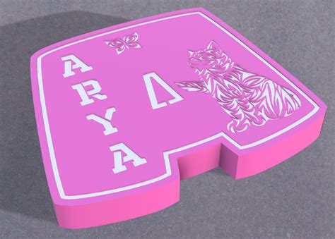 STL file LIGHT BOX LETTER WITH NAME ARYA CAT BUTTERFLY 📦・3D printing template to download・Cults
