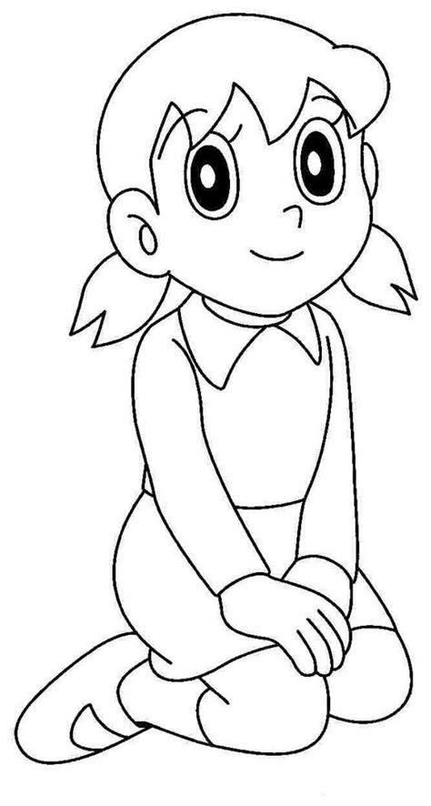 Shizuka and Nobita Coloring Page - Anime Coloring Pages