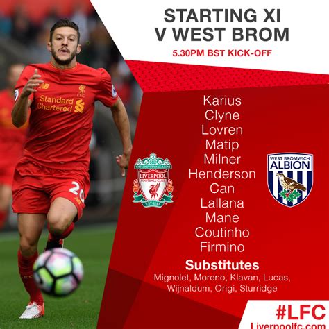 Liverpool v West Brom starting line-ups - ITV News