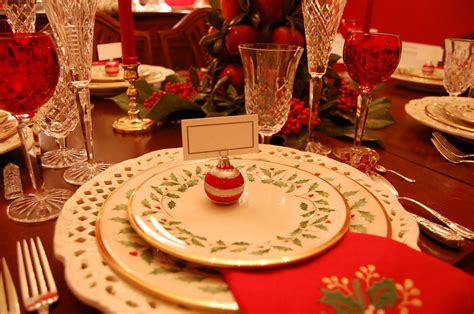 Christmas Tablescape with Lenox, Holiday and a Colonial Williamsburg Apple Tree Centerpiece