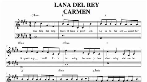 Lana Del Rey - Carmen - Music sheet - YouTube