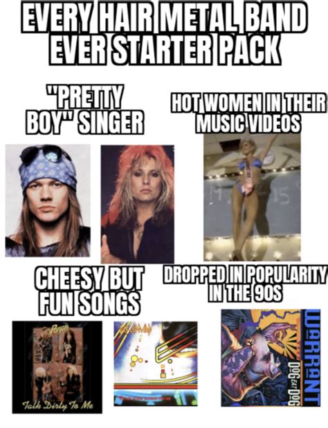 Every hair metal band ever starter pack - 9GAG