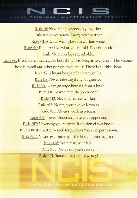 Ncis Gibbs Rules Sign