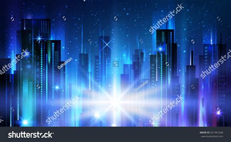 Night City Background Glowing Lights Illustration Stock Illustration ...