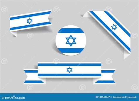 Israeli Flag Stickers and Labels. Vector Illustration. Stock Vector ...