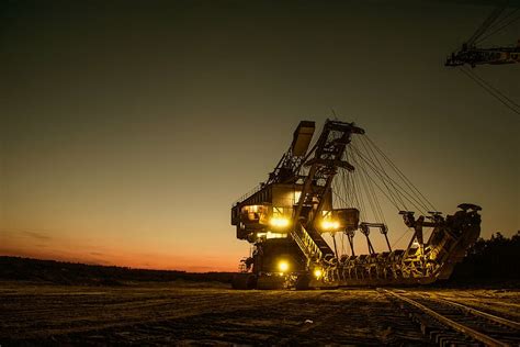 black, yellow, industrial, heavy, equipment, sunset, mining excavator, electric, CC0, public ...