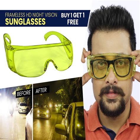 Buy Frameless HD Night Vision Sunglasses - Buy 1 Get 1 Online at Best ...