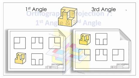 Orthographic Projection 7: 1st and 3rd angle - YouTube