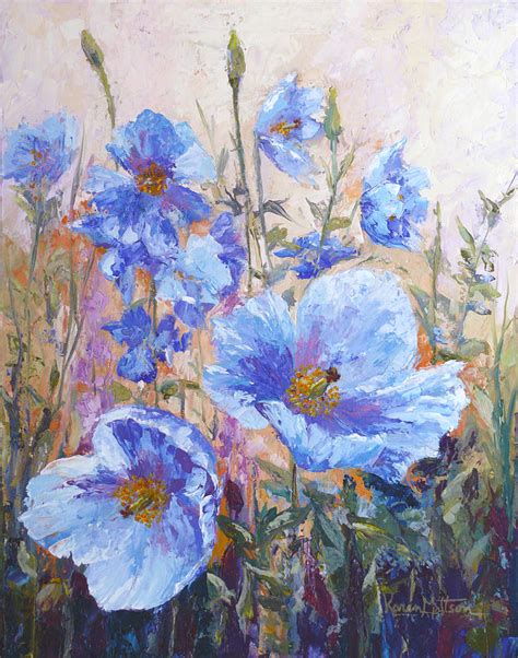 Himalayan Blue Poppies #2 Painting by Karen Mattson - Fine Art America