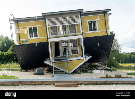 Estonia, Tartu, Tagurpidi Maja, upside down house Stock Photo - Alamy