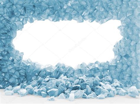 Broken Ice Wall isolated on white background — Stock Photo © ras-slava ...