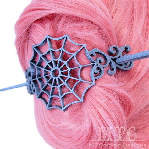Spiderweb Bun Holder Hair Cage 3D Printed Long Hair Accessory - Etsy | Hair decoration wedding ...