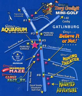 Printable Map Of Gatlinburg Attractions