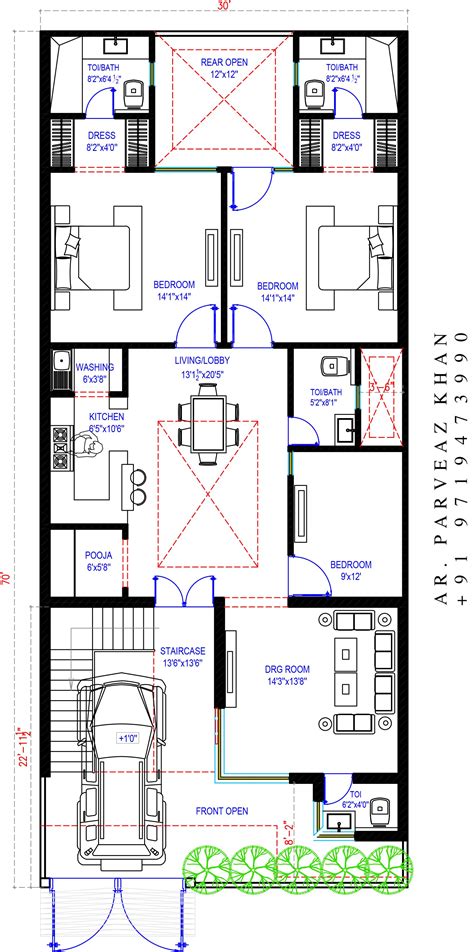 House Plan-30X70 | 30x50 house plans, House layout plans, Building ...