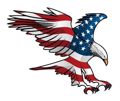 Patriotic American Flag Eagle Illustration Digital Art by Jeff Hobrath - Pixels