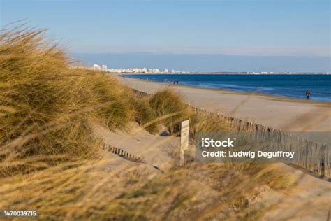 View Of The Buildings Of La Grandemotte On The Horizon From Petit Travers Beach In Carnon Stock ...