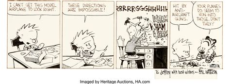 Bill Watterson Calvin and Hobbes Daily Comic Strip Original Art | Lot ...