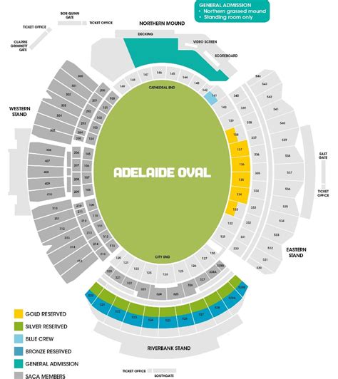 Adelaide Oval Stadium Seating Map 2024 with Rows, Parking Map, Tickets ...