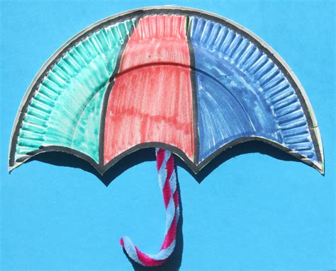 Paper Plate Umbrella - a stay-indoors craft activity for a showery ...