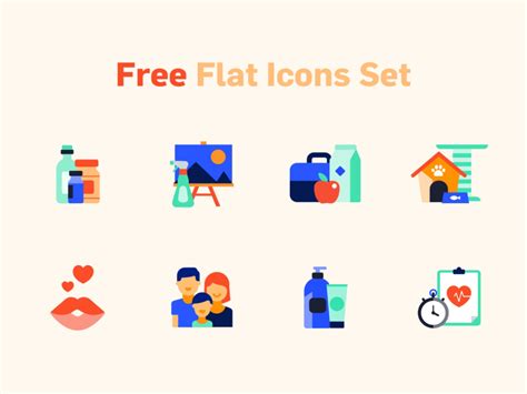 Colorful Flat Icons Set - Free Sketch Resource | Sketch Elements