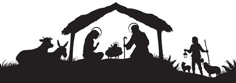 Nativity Scene Silhouette Wallpaper - Christmas christian nativity scene of baby jesus in manger ...