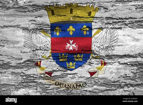 Saint-Barthelemy flag - realistic waving fabric flag Stock Photo - Alamy