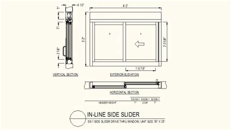 Side slider window detail plan and elevation autocad files | Slider ...