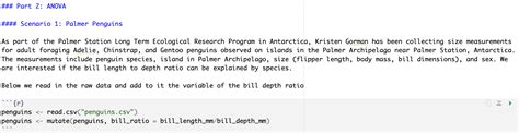 Scenario 1: Palmer Penguins As part of the | Chegg.com