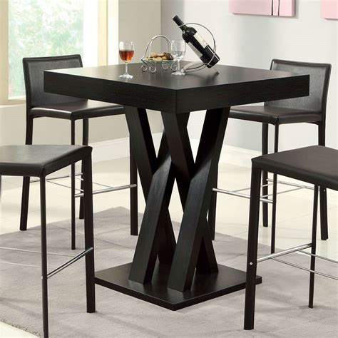 Modern 42-inch High Square Dining Table in Dark Cappuccino Finish | High dining table, Square ...