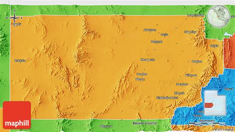 Political 3D Map of Millard County