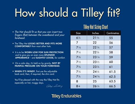 Tilley Hat Size Guide