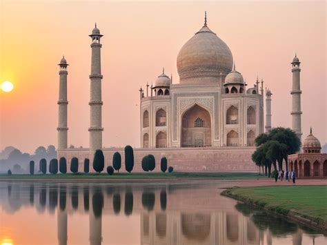 Premium AI Image | Sunrise at Taj Mahal