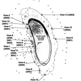 Howland Island as shown on NOAA navigational charts prior to 2003, with... | Download Scientific ...