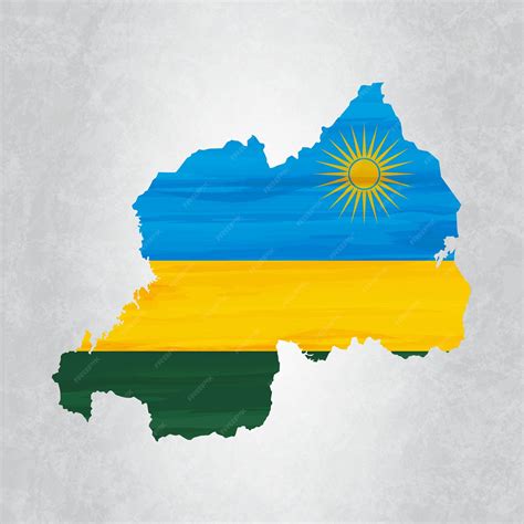 Premium Vector | Rwanda map with flag