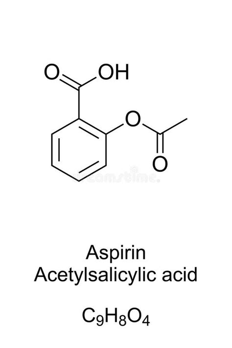 Molecular Structure Of Aspirin Stock Illustration - Illustration of ...