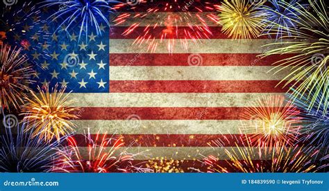 Fireworks And Flag Stock Image | CartoonDealer.com #21053443