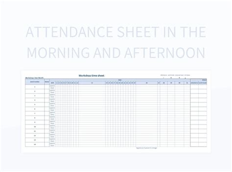 Free Attendance Sheet Workshop Attendance Templates For Google Sheets And Microsoft Excel ...