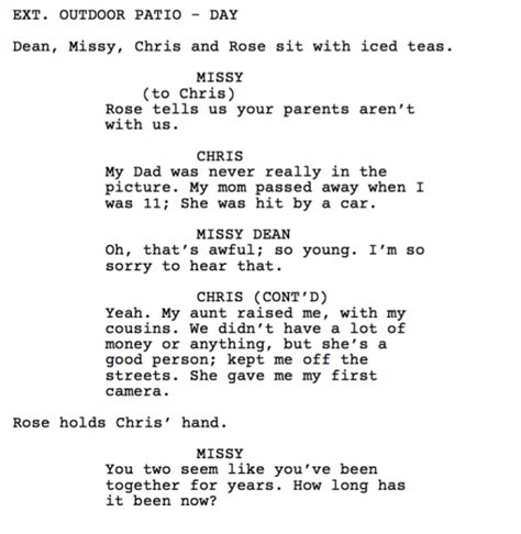 Dialogue Week 3 of 4 (Scene from Get Out!)