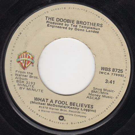 The Doobie Brothers – What A Fool Believes (1978, Winchester Pressing ...