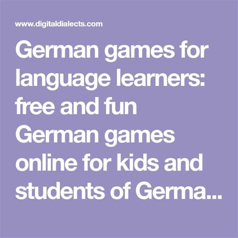 German games for language learners: free and fun German games online for kids and students of ...