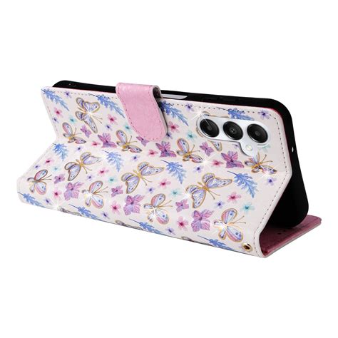 For Samsung Galaxy A05s Bronzing Painting RFID Leather Case (Pansies) – Alexnld.com