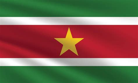 National flag of Suriname. Suriname Flag. Waving Suriname flag ...