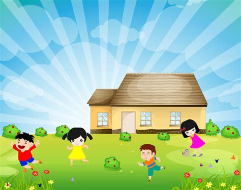 Cartoon kids playing outside free vector download (17,062 Free vector) for commercial use ...